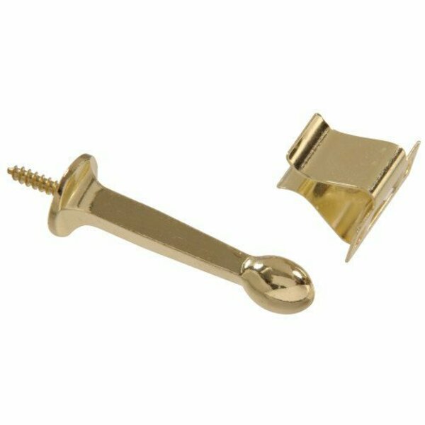 Hillman Rigid Door Stops with Holder Brass Plated 852343